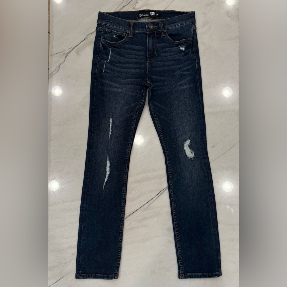 Women’s Tokyo Super Skinny Blue Distressed Jeans Same Day Shipping Very Stretchy